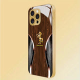 Luxury Golden Horse Wood Grain Pattern Case for iPhone