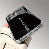 Travel-inspired Airplane Route Glass Electroplated Phone Case for iPhone