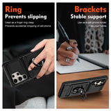 Wallet Magnetic Rotated Ring Kickstand Case For Samsung
