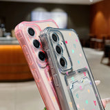 Card Bag Wallet Hearts TPU Phone Case For Samsung