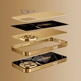 Cool Crown Lion Gold Glass Case for iPhone