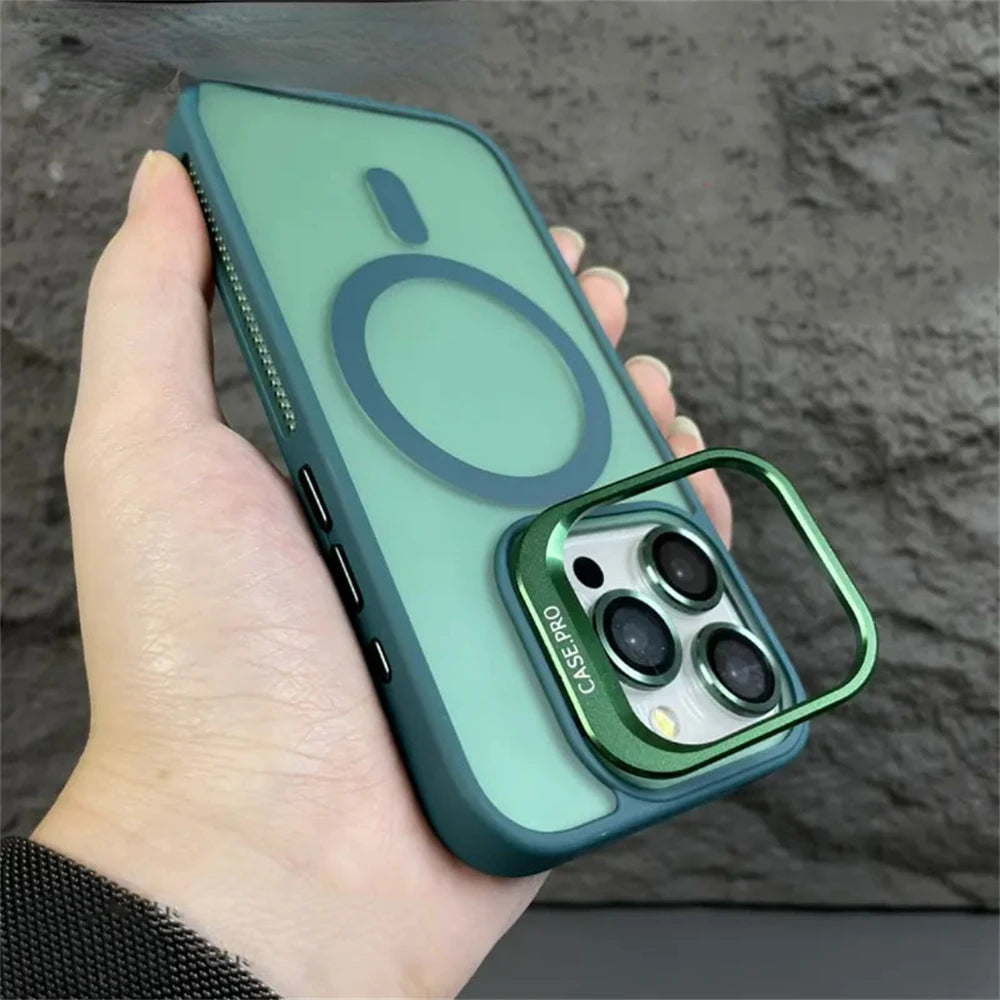 Luxury Magnetic Wireless Charging Matte Clear Case For iPhone