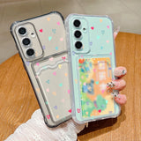 Card Bag Wallet Hearts TPU Phone Case For Samsung