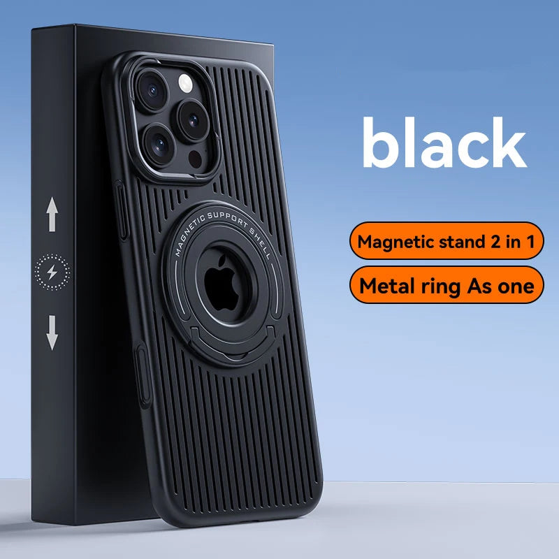 Magnetic Hidden Holder Heat Dissipation Phone Case for IPhone