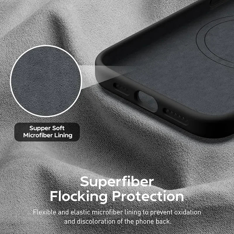 Microfiber Liquid Silicone Magnetic Case for iPhone