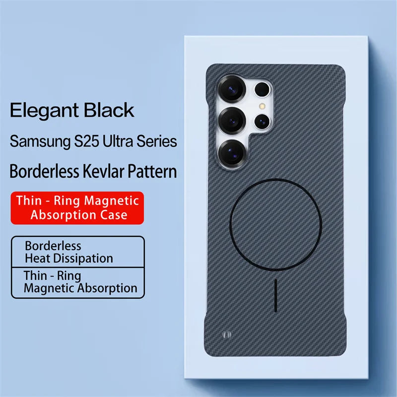 Ultra Thin Frameless Carbon Fiber Magnetic Case for Samsung