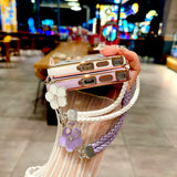 Plating Rose Magnetic Soft Case with Lanyard For Samsung