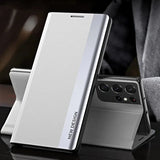 Luxury Leather Flip Stand Case For Samsung