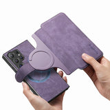 Detachable Magnetic Card Wallet Flip Leather Case for Samsung