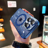 Luxury Circuit Pattern Plating Magnetic Case For iPhone