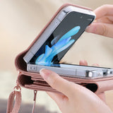 Stylish Crossbody Wallet Case With Card Slots for Samsung Z Flip