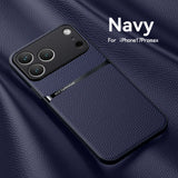 Luxury Leather Magnetic Shockproof Case For iPhone