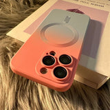 Gradient Pattern Magnetic Silicone Phone Case For iPhone