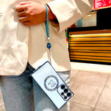 Plating Rose Magnetic Soft Case with Lanyard For Samsung
