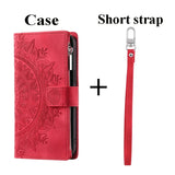 Zipper Wallet Case Crossbody Book Shell Case For Samsung