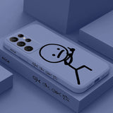 Creative Stick Figure Design Liquid Silicone Case for Samsung