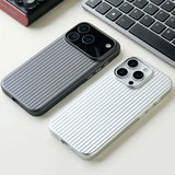 Luxury Stripes Metallic Paint Slim Matte Shockproof Case For iPhone