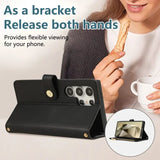 Leather Diamond Grid Crossbody Wallet Phone Case For Samsung