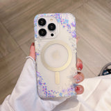 Flower Pattern Matte Transparent Magnetic Case For iPhone