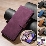 Leather Wallet Card Framework Magnetic Flip Phone Case for Samsung