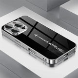 Travel-inspired Airplane Route Glass Electroplated Phone Case for iPhone