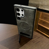 Luxury Leather Magnetic Fold Stand Holder Case For Samsung