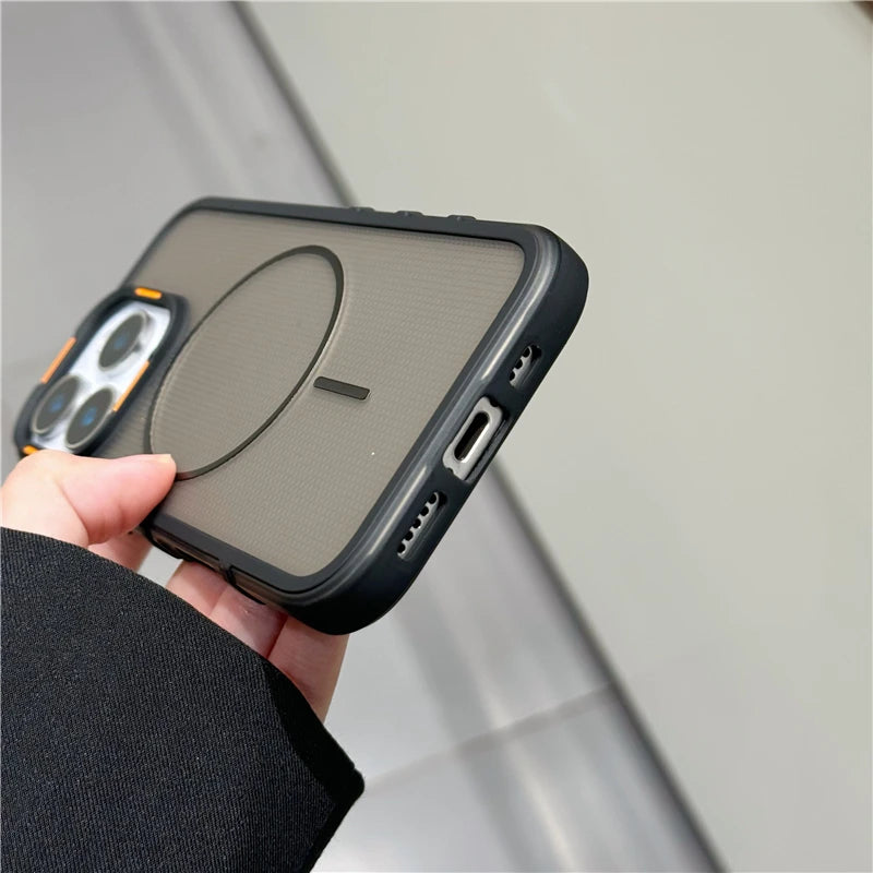 Luxury Matte Breathable Mesh Magnetic Phone Case For iPhone