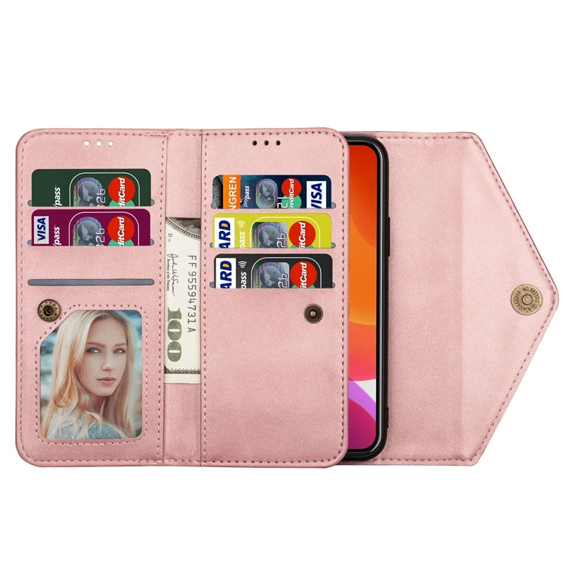 Wallet Multi Function Leather Case For iPhone