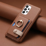 Leather with Card Holder Ring Wallet Case for Samsung