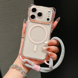 Hanging Strap Magnetic Four Corners Anti-Drop Phone Case For iPhone