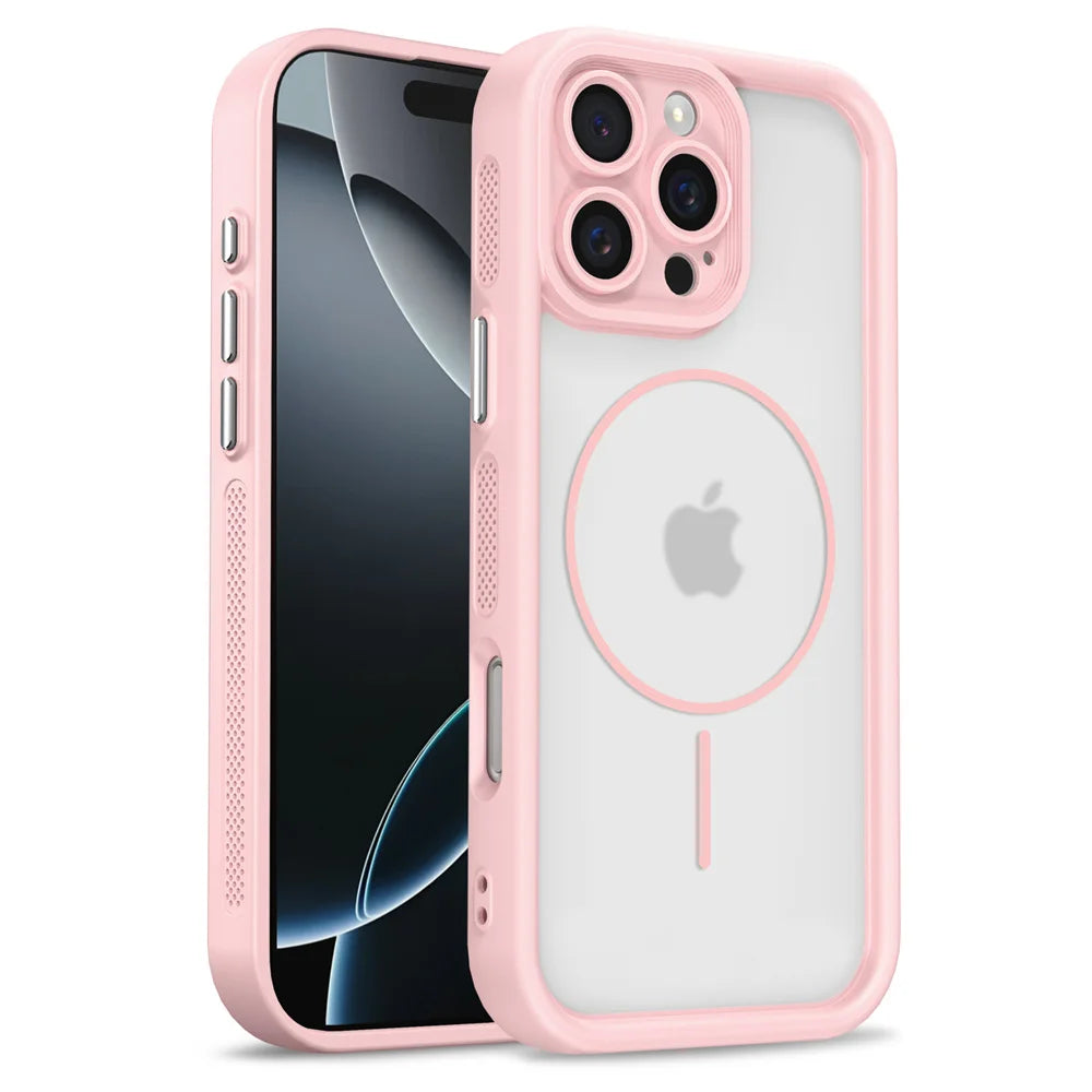 Cooling Frame Magnetic Clear Phone Case For iPhone