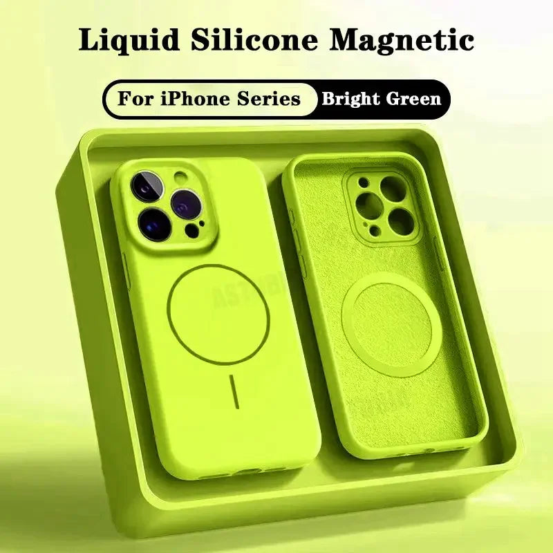 Microfiber Liquid Silicone Magnetic Case for iPhone
