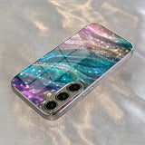 Dazzling Galaxy Electroplated Tempered Glass Phone Case For Samsung
