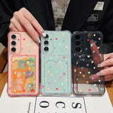 Card Bag Wallet Hearts TPU Phone Case For Samsung