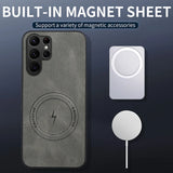 Luxury Leather Magnetic Shockproof Case For Samsung
