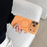 Liquid Silicone Magnetic Charging Glass Lens Protect Cover for iPhone