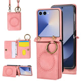 Leather Magnetic Crossbody Wallet Case for Samsung Z Flip