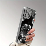 Crystal Apple Black Tempered Glass Phone Case for iPhone