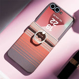 Carbon Fiber Texture Magnetic Charging Hard PC Case for Samsung Z Flip
