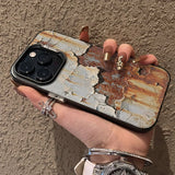 Retro Industrial Style Rusty Anti Fall Matte Phone Case for IPhone