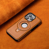 Business Retro Leather Holder Magnetic Case For iPhone