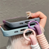 Liquid Silicone Gradient Colorful Hand Strap Magnetic Case for iPhone