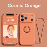 Ring Stand Magnetic Liquid Silicone Shockproof Soft Case for iPhone