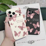 Butterflies Liquid Silicone Case for iPhone
