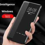 PU Leather Flip Window Shockproof Case for iPhone