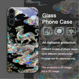 Stylish Tiger Dragon Texture Printed Tempered Glass Case for Samsung