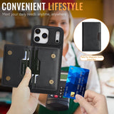 2 in 1 Magnetic Leather Holder Slots Phone Case for iphone