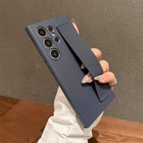 Luxury Ultra-Thin Matte Elastic Silicone Wrist Strap Shockproof Case for Samsung