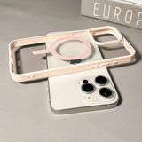 Candy Magnetic Wireless Charging Clear Phone Case For iPhone