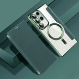 Luxury Transparent Flip Leather Wallet Magnetic Case For Samsung
